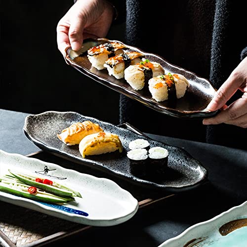 Specialty Underglaze Ceramic Sushi Plate, 12ins Restaurant